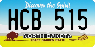 ND license plate HCB515