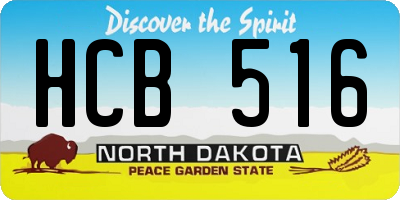 ND license plate HCB516