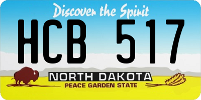 ND license plate HCB517