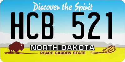 ND license plate HCB521