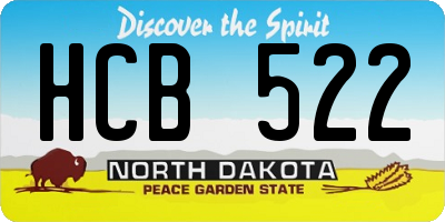 ND license plate HCB522