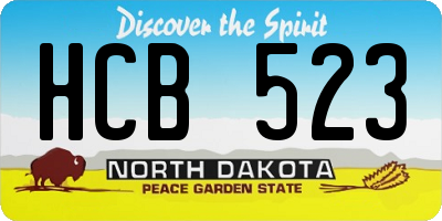 ND license plate HCB523