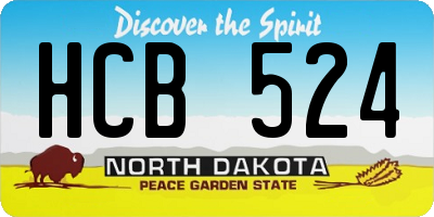 ND license plate HCB524