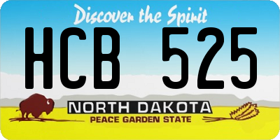 ND license plate HCB525