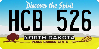 ND license plate HCB526