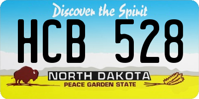 ND license plate HCB528