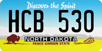 ND license plate HCB530