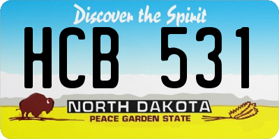 ND license plate HCB531