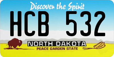 ND license plate HCB532