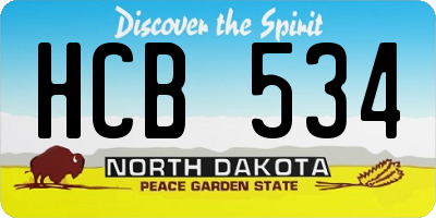 ND license plate HCB534