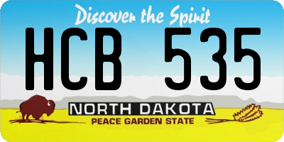 ND license plate HCB535