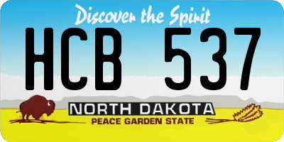 ND license plate HCB537