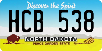 ND license plate HCB538