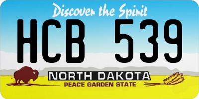 ND license plate HCB539