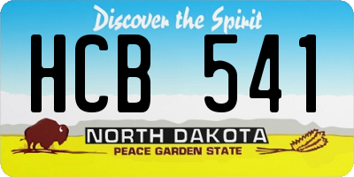 ND license plate HCB541