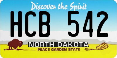 ND license plate HCB542