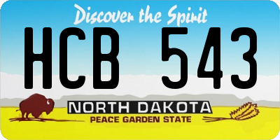 ND license plate HCB543