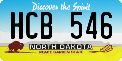 ND license plate HCB546