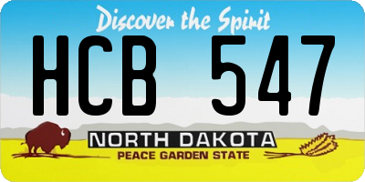 ND license plate HCB547