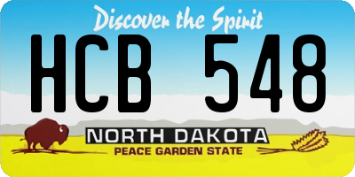 ND license plate HCB548