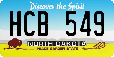 ND license plate HCB549