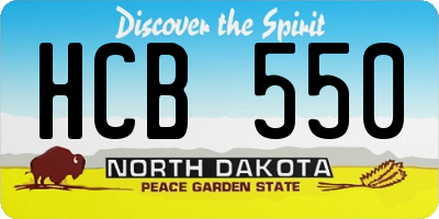 ND license plate HCB550