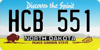 ND license plate HCB551