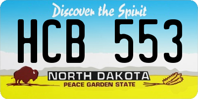 ND license plate HCB553