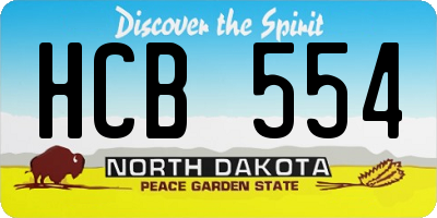 ND license plate HCB554