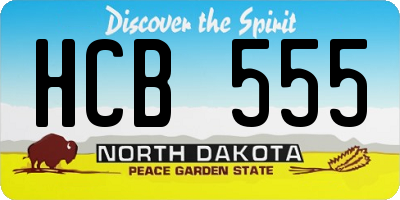 ND license plate HCB555