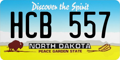 ND license plate HCB557