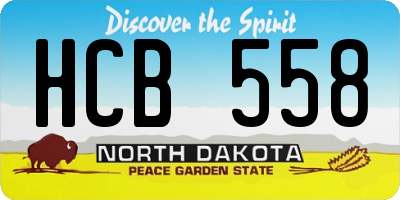 ND license plate HCB558