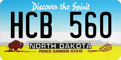 ND license plate HCB560