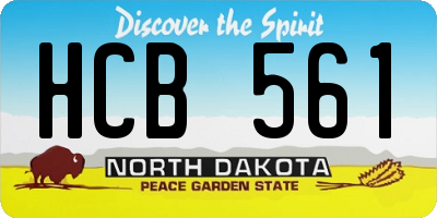 ND license plate HCB561