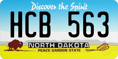 ND license plate HCB563