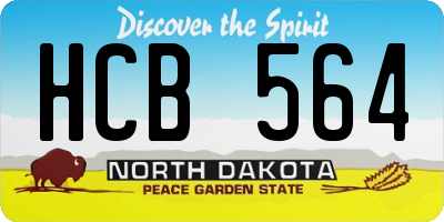 ND license plate HCB564