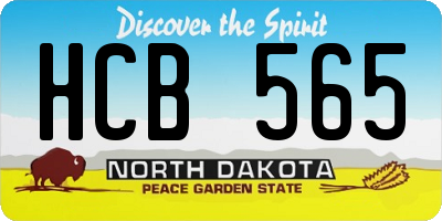 ND license plate HCB565