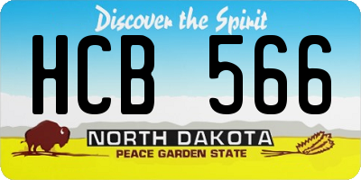 ND license plate HCB566