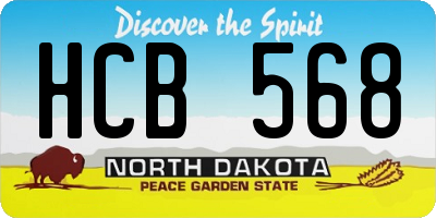 ND license plate HCB568