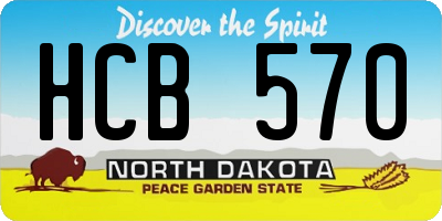 ND license plate HCB570