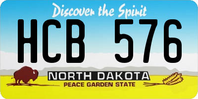 ND license plate HCB576