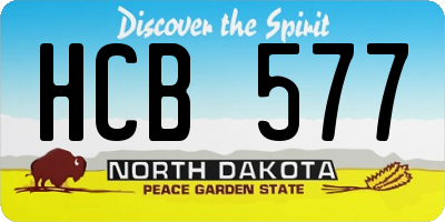 ND license plate HCB577