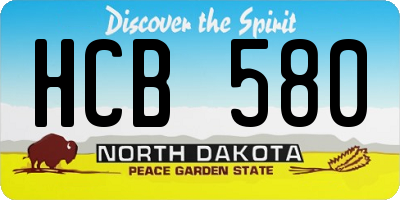 ND license plate HCB580