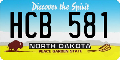 ND license plate HCB581