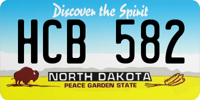 ND license plate HCB582