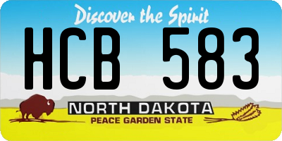 ND license plate HCB583