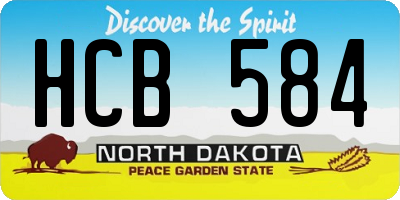 ND license plate HCB584