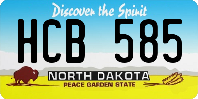 ND license plate HCB585