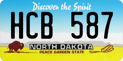 ND license plate HCB587