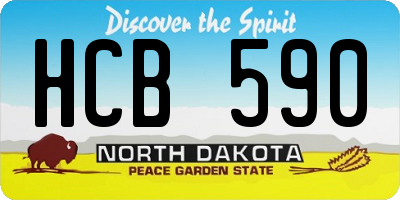 ND license plate HCB590